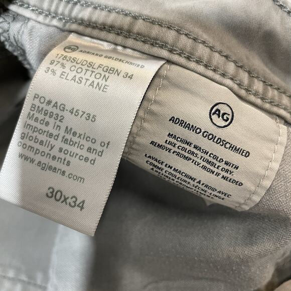 AG Adriano Goldschmied Men’s Pants Gray Jeans Relaxed Straight Leg 30x34 - Picture 6 of 8